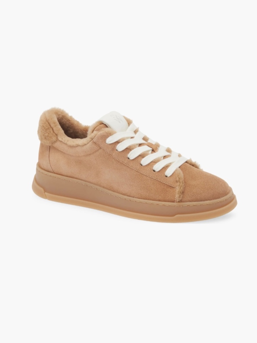 New Stuart Weitzman Women’s Ellis Genuine Shearling Lined Sneaker US 7.5 Brown